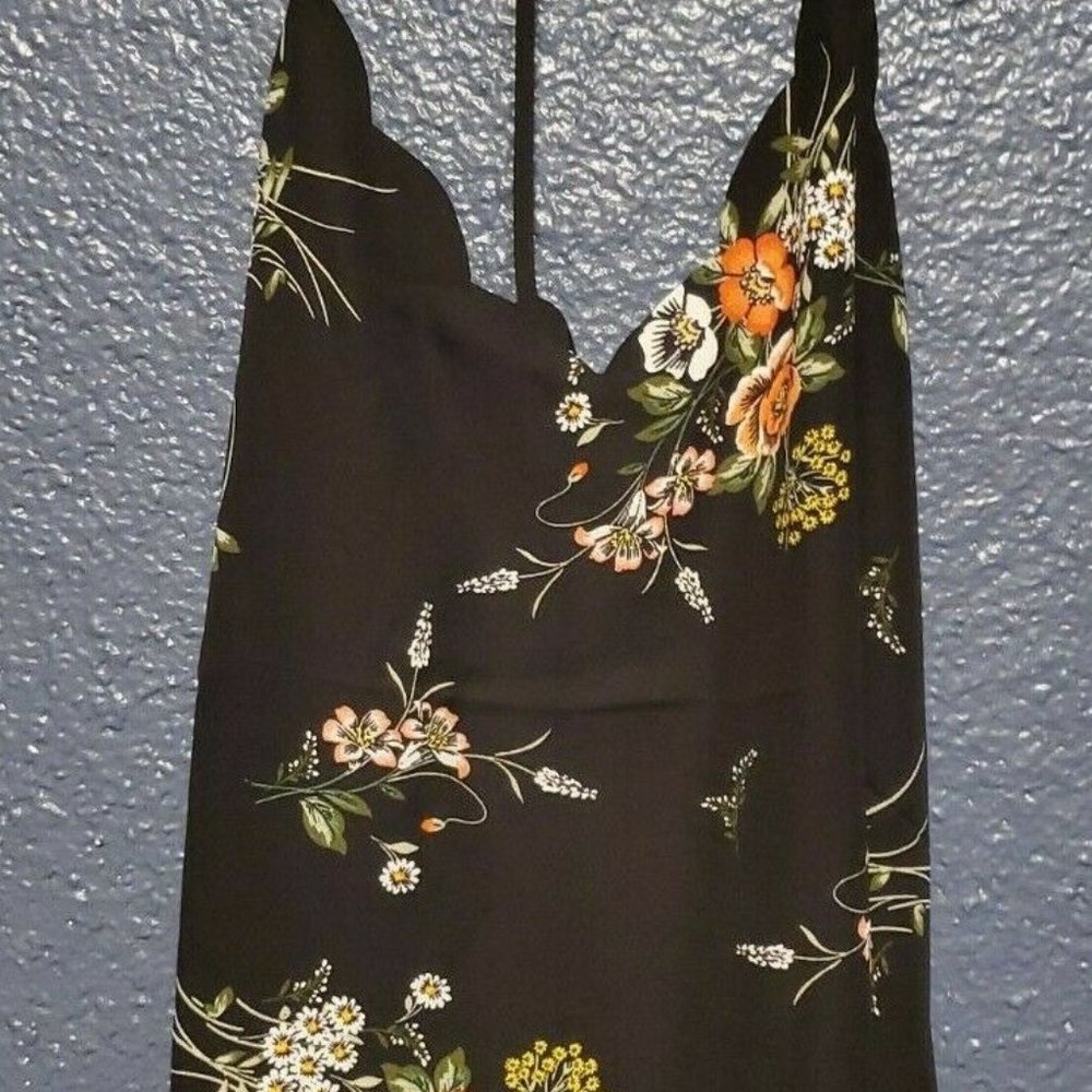 Stitch Fix Nine Britton Black Floral Halter L